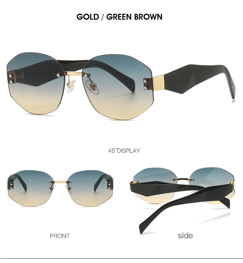 Gafas de sol RUISEN'S Rimless Fashion Instagram Street Photo 3017-11