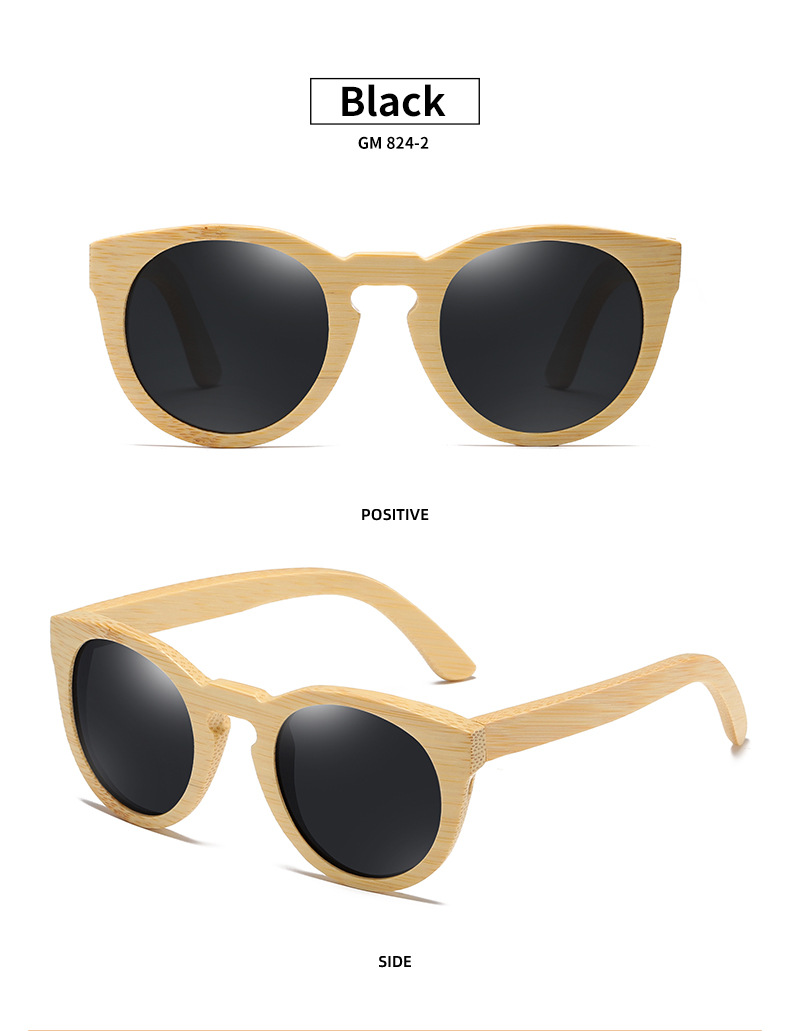 RUISEN'S Gafas de sol de madera ligeras polarizadas a la moda para mujer 824