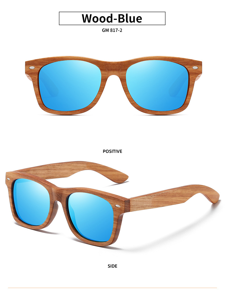 RUISEN'S Gafas de sol polarizadas de madera ligera para hombre y mujer 8171