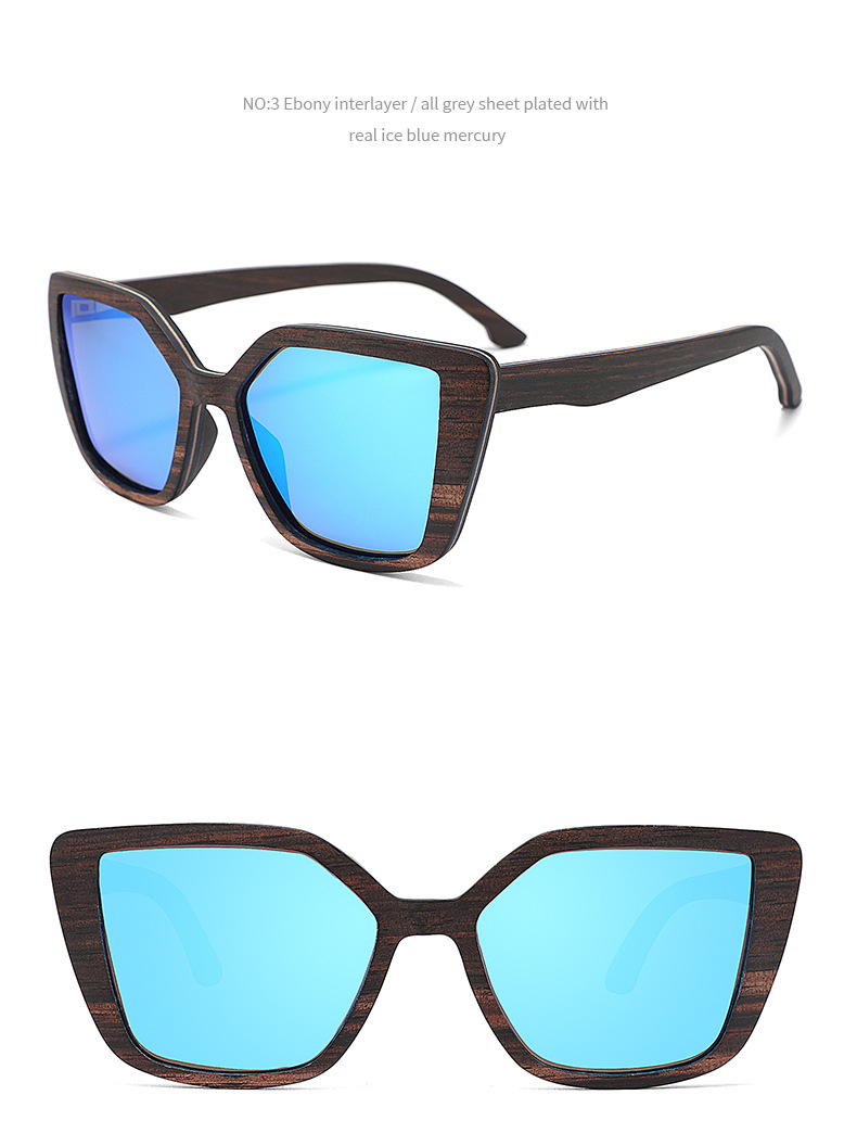 RUISEN'S UV400 Gafas de sol de madera con luz polarizada W6070