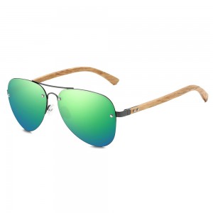 RUISEN'S Lunettes de soleil polarisées en bois de bambou pour homme 5143