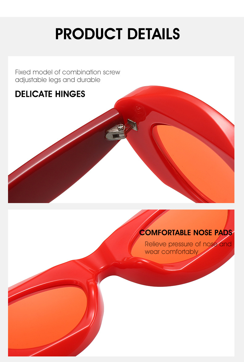 Ruisen's Elliptical Frame Fashion Color Contrat Sunglasses 2123-06