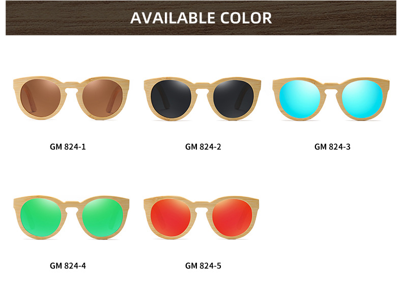 RUISEN'S Gafas de sol de madera ligeras polarizadas a la moda para mujer 824