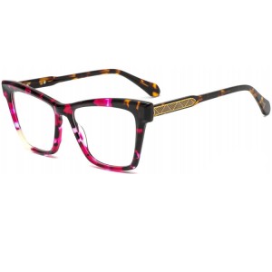 RUISEN’S New Fashion Board Flower Material Glasses Frame Optical Flat Light Glasses Frame QJ8157