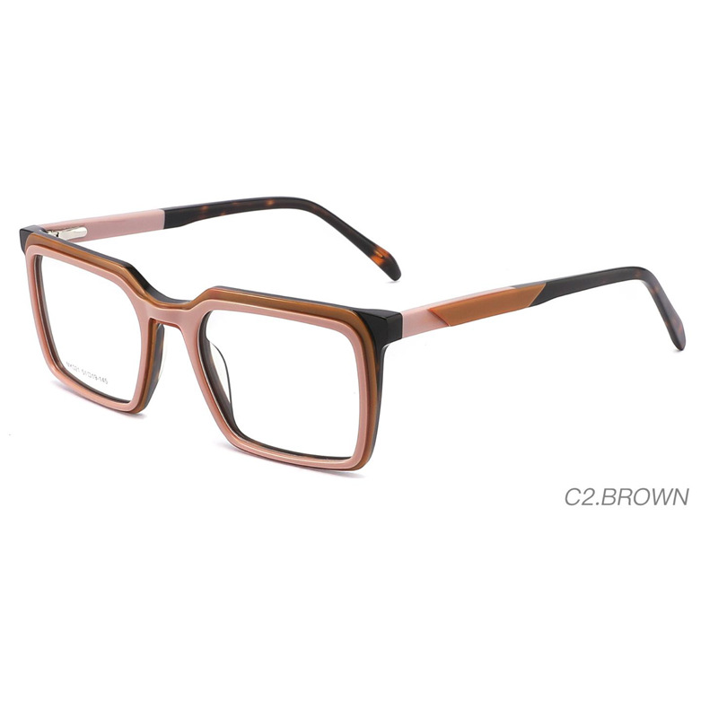 Montura de gafas ópticas talladas de acetato cuadrado de moda de RUISEN K021-6