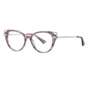 Occhiali da vista da donna con montatura in acetato chiaro anti-blu RUISEN'S BJ9215