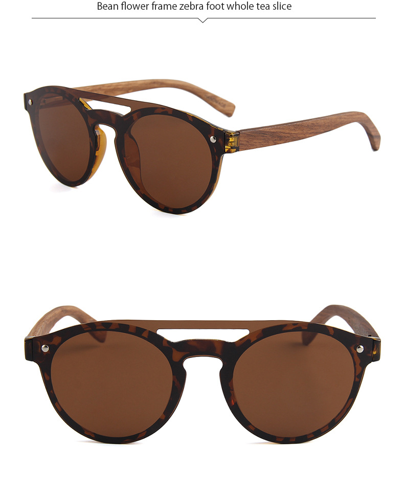 RUISEN'S Gafas de sol de madera de moda retro 1506