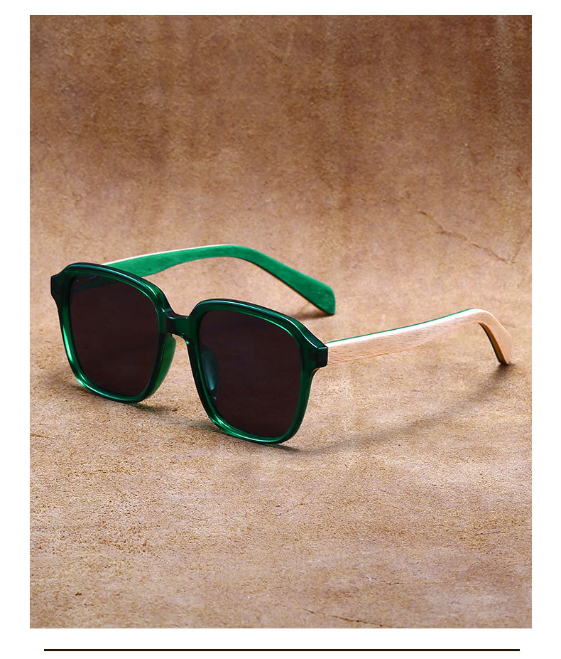 RUISEN'S Herren-Sonnenbrille aus polarisiertem, hellem Holz, 63734