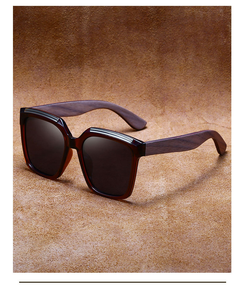 RUISEN'S Men's New Retro Style Wooden Sunglasses 63741