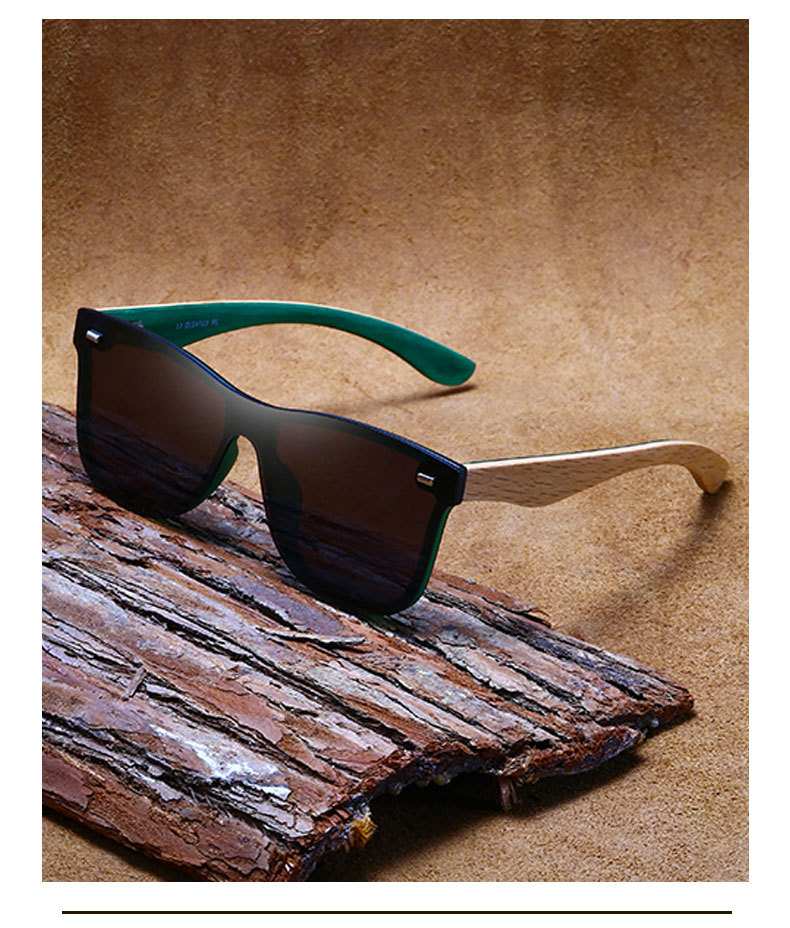 RUISEN'S Gafas de sol de madera a la moda para hombre 63742