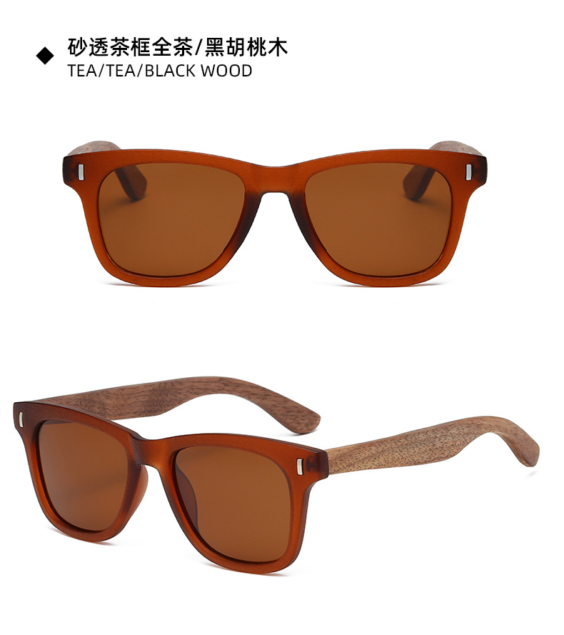 Top Classic rivet wooden sunglasses detail -6