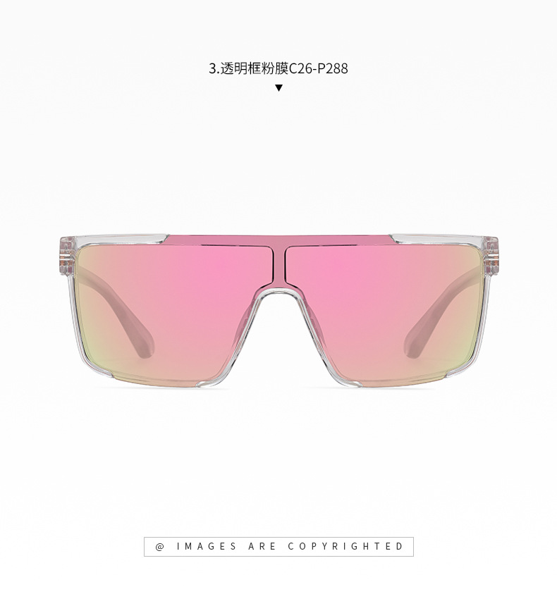 RUSEN'S Lunettes de soleil polarisantes une pièce à grande monture pour femme TR7543