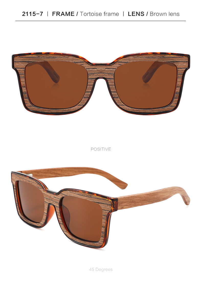 Gafas de sol de madera RUISEN'S para hombre 2115