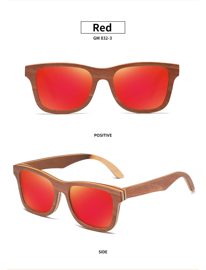 Gafas de sol de madera RUISEN'S para hombre y mujer 832