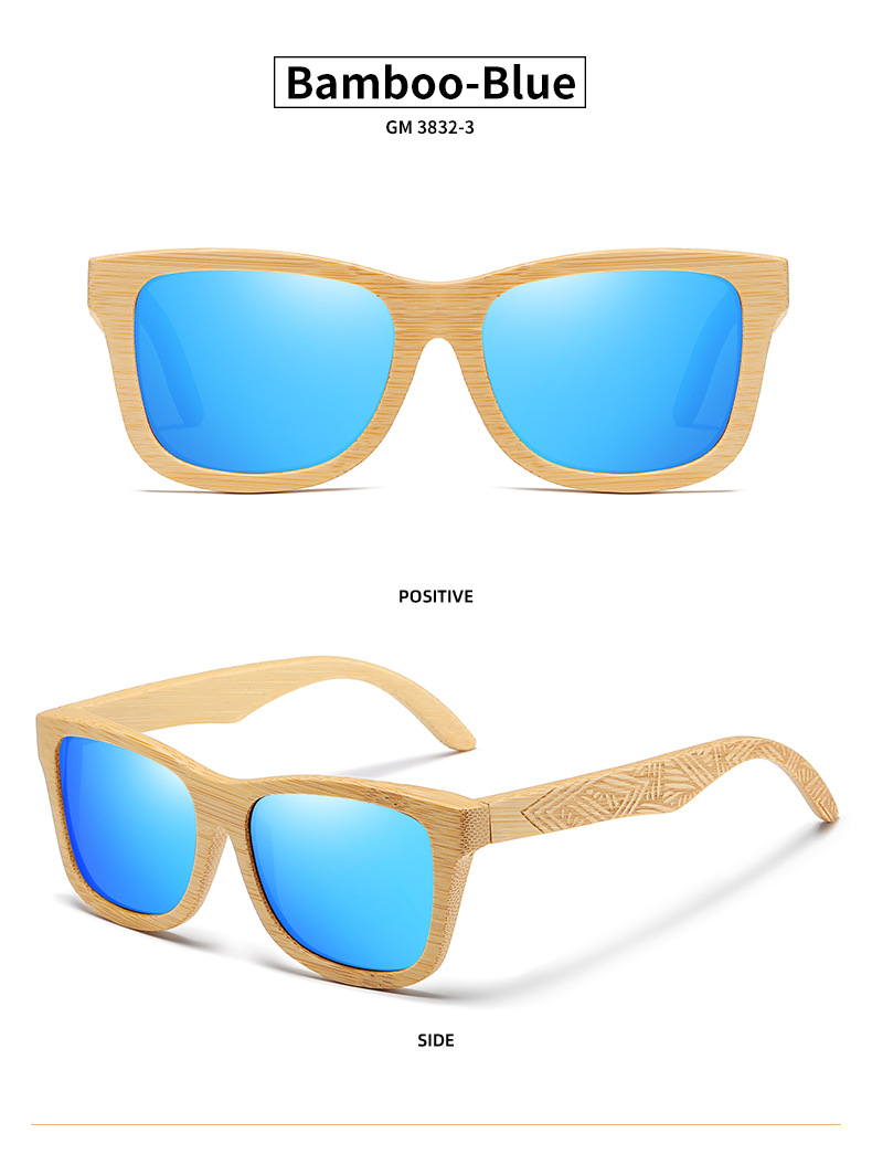 RUISEN'S Gafas de sol retro de madera para hombre y mujer 3832