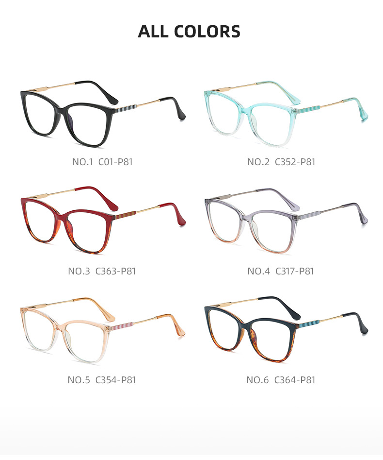 Cartier-Stil, modische Blaulicht-Block-Brille, Farben