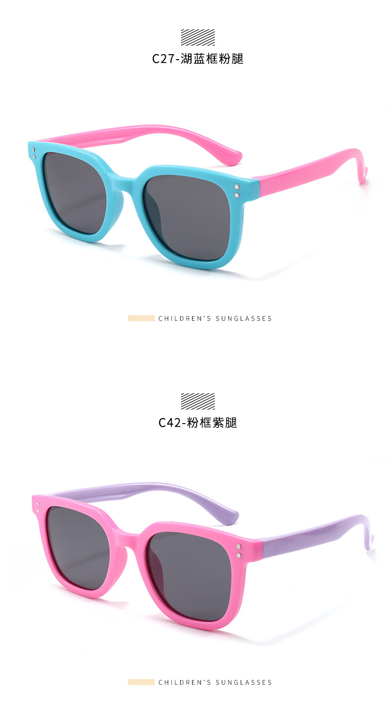 New Children's Polarized Square Sunglasses-8