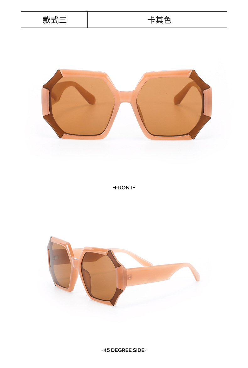 RUISEN'S Gafas de sol poligonales con montura grande retro para mujer