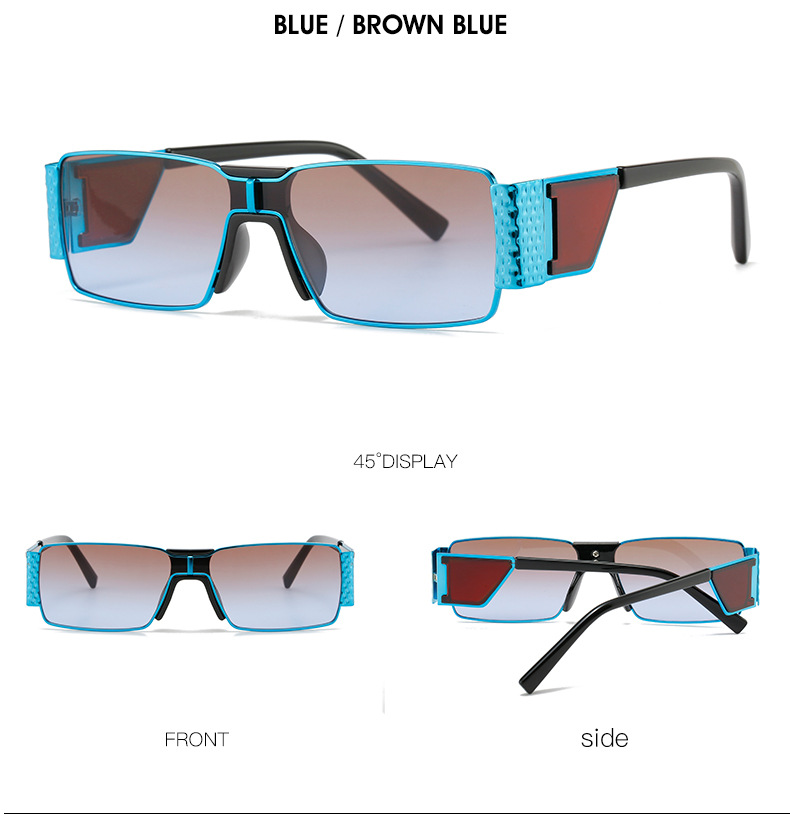 RUISEN'S Lunettes de soleil tendance rétro à monture carrée UV400 pour protection des yeux