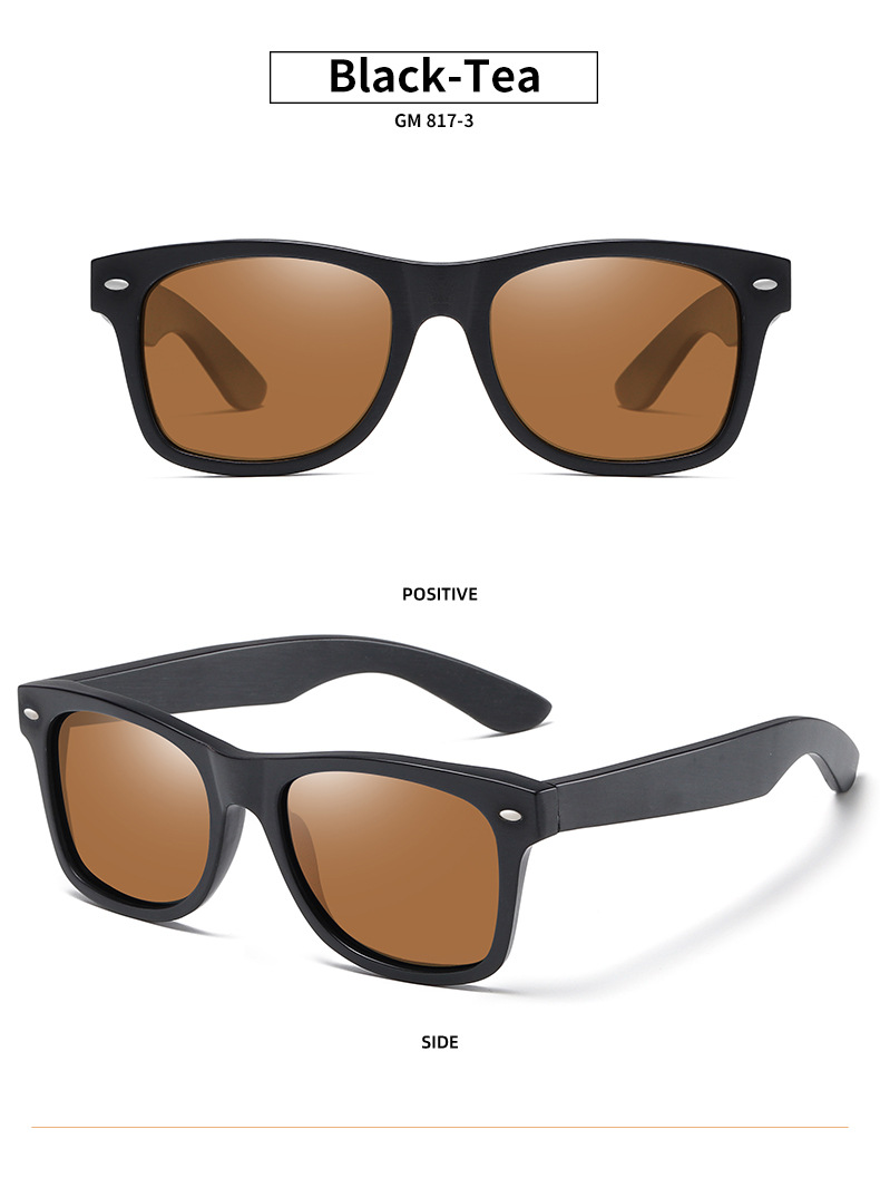 RUISEN'S Gafas de sol unisex polarizadas de madera ligera 817