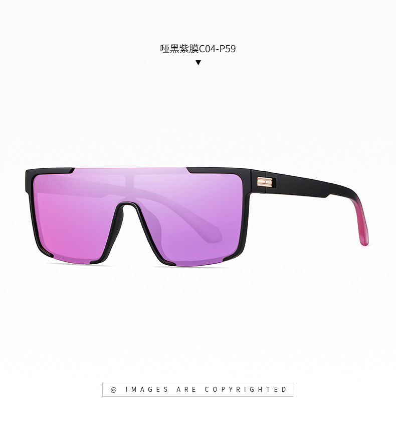 RUSEN'S Lunettes de soleil polarisantes une pièce à grande monture pour femme TR7543