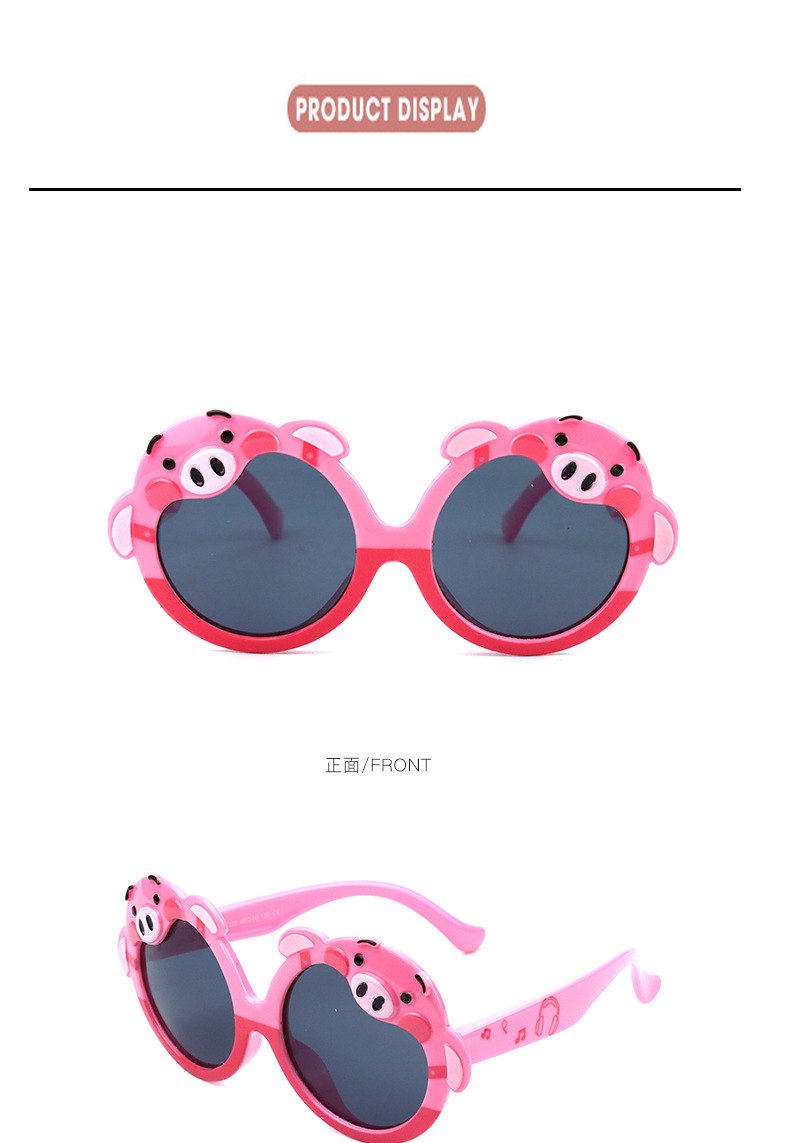 RUISEN'S UV Kids Sunglasses Cartoon Piggy Soft Silicone Cute 22030