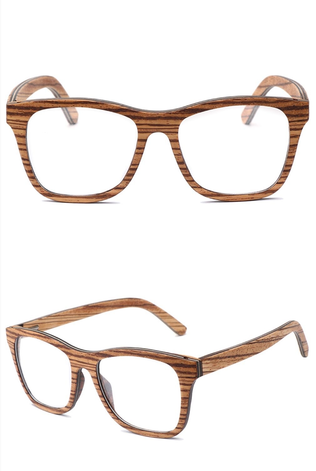 RUISEN'S Lunettes de soleil polarisées en bois clair pour homme et femme 56342