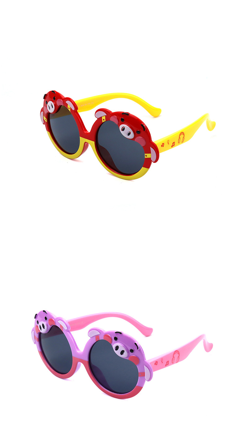 RUISEN'S UV Kids Sunglasses Cartoon Piggy Soft Silicone Cute 22030