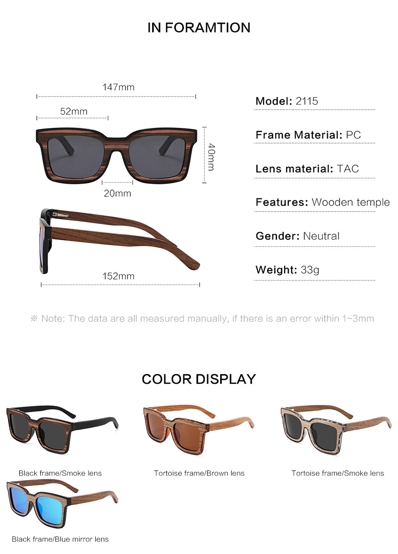 RUISEN'S Wood Sunglasses For Man 2115