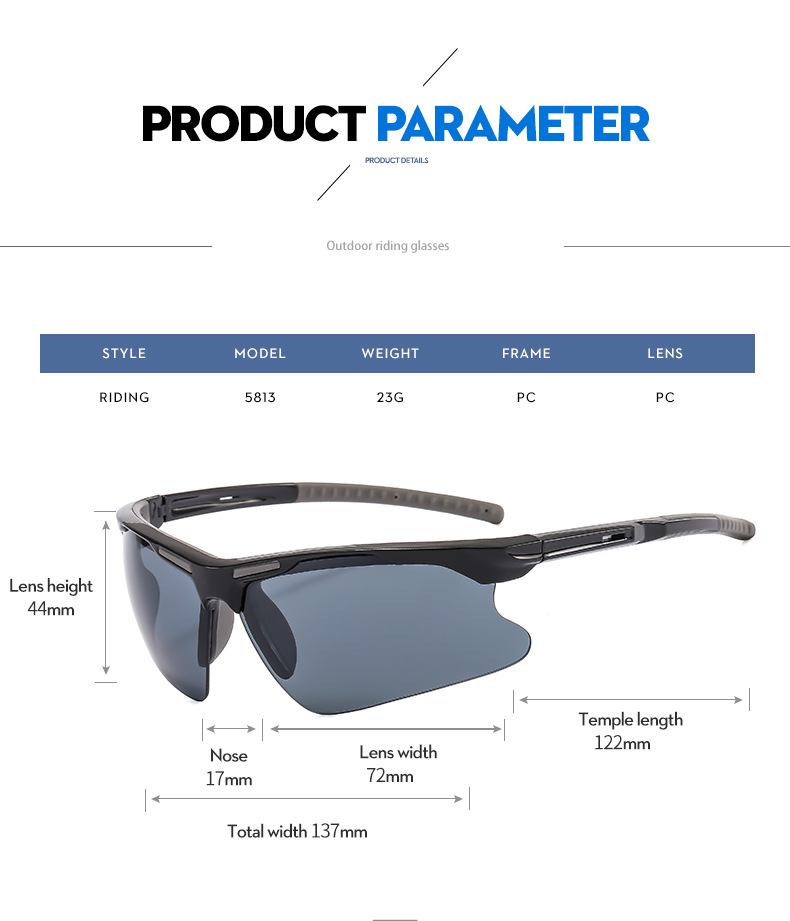 RUISEN'S 스포츠 방풍 야외용 남녀공용 선글라스 BL5813