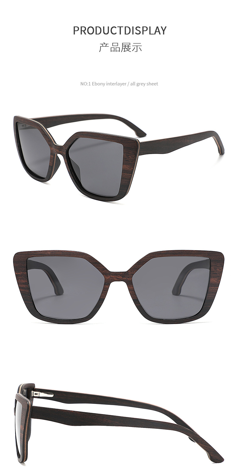 RUISEN'S UV400 Gafas de sol de madera con luz polarizada W6070