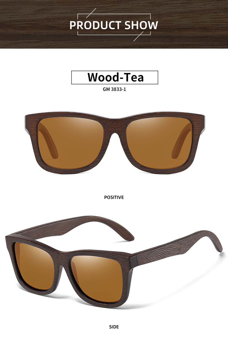 RUISENS'S Unisex Square Wooden Sunglasses-4