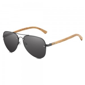 RUISEN'S Lunettes de soleil polarisées en bois de bambou pour homme 5143