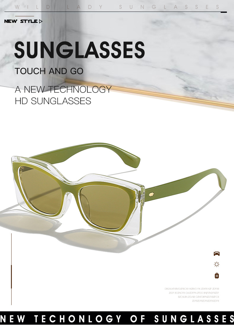 Mode dames lunettes de soleil œil de chat en plastique de haute qualité 3995