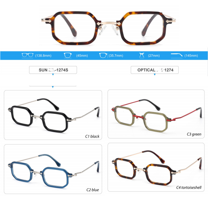 RUISE'S Nouvelles lunettes de soleil rétro à monture carrée pour femmes WMB1274TU