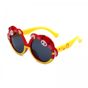 RUISEN'S UV enfants lunettes de soleil dessin animé cochon doux Silicone mignon 22030