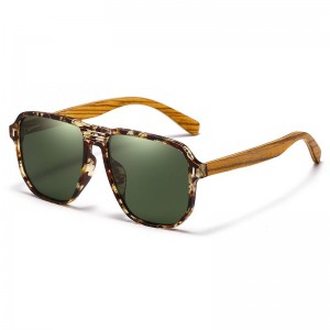 RUISEN'S Lunettes de soleil en bois tendance pour hommes 63732