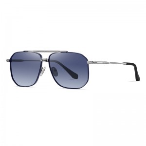 RUISEN'S Gafas de sol polarizadas cuadradas de metal para hombre JS8538