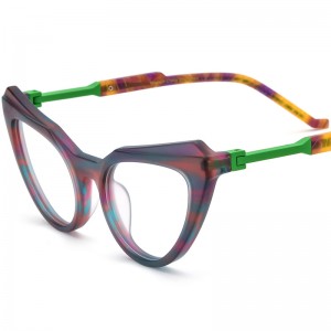 RUISEN’S Custom Multi-Color Patchwork Cat Eye Glasses Frames 19369