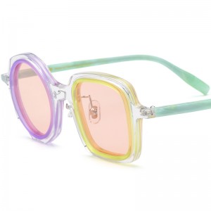 RUISEN'S Custom Colorblocked Irregular Sunglasses 19356T