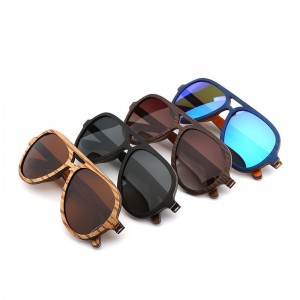 RUISEN'S Gafas de sol de madera grandes polarizadas UV400 unisex 56338