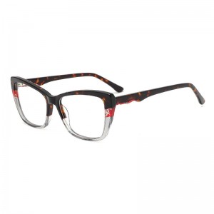 RUISEN’S Board Glasses Fashion Cat Eye Splicing Optical Glasses UN8066