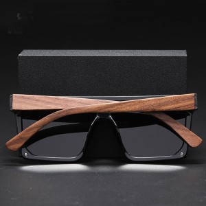 RUISEN'S Luxuriöse Unisex-Sonnenbrille mit quadratischem PC-Rahmen aus Holz