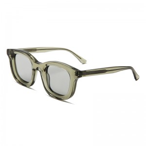 Gafas de sol de acetato de moda con montura gruesa de color gelatina ovalada de RUISEN 23SA004