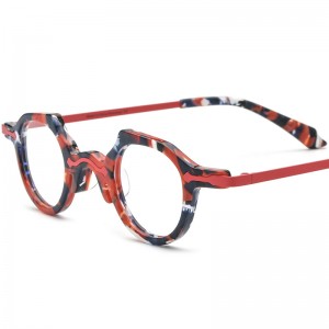 RUISEN'S Custom Colorblocked Alloy Cat Eye Plate Eyeglass Frames19341