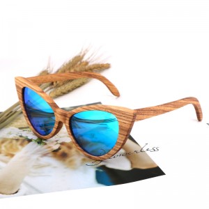 RUISEN’S Women’s Cat Eye Frame Wooden Sunglasses 56158