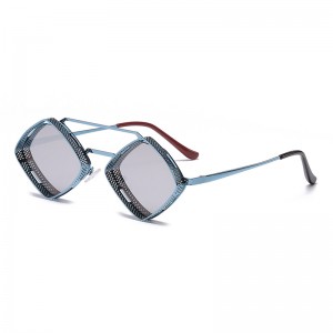 RUISEN'S Gafas de sol unisex con montura en forma de diamante Steampunk de moda