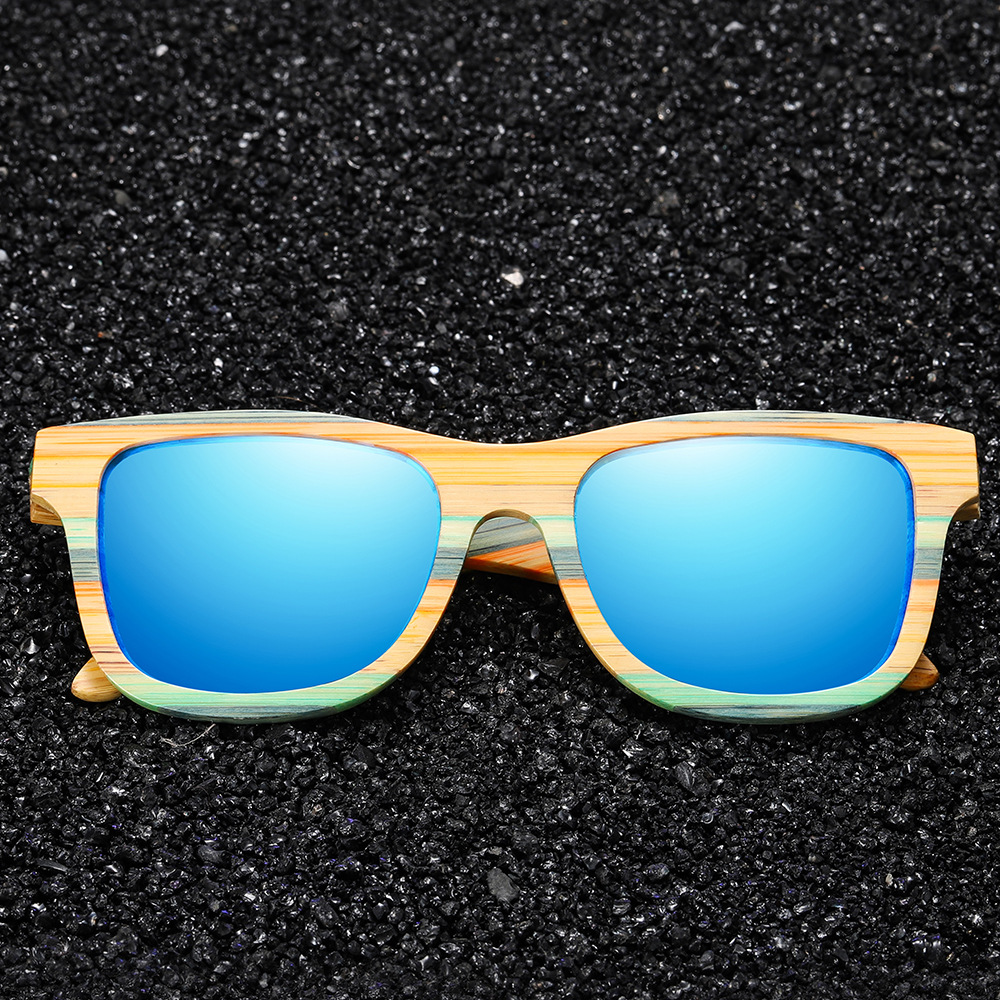 RUISENS'S Wooden Fashionable Colored Bamboo Polarized Sunglasses 3834