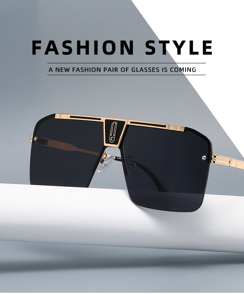 New fashion big square men's sunglasses-3