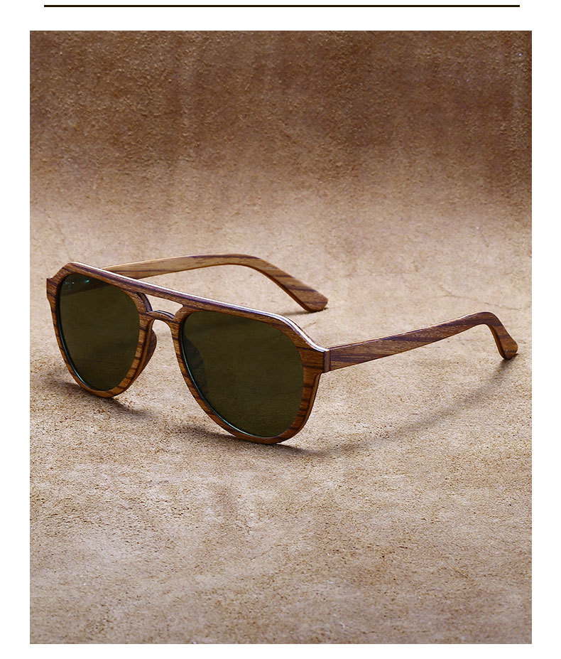 RUISE'S Lunettes de soleil rétro polarisées en bois pour hommes 64711